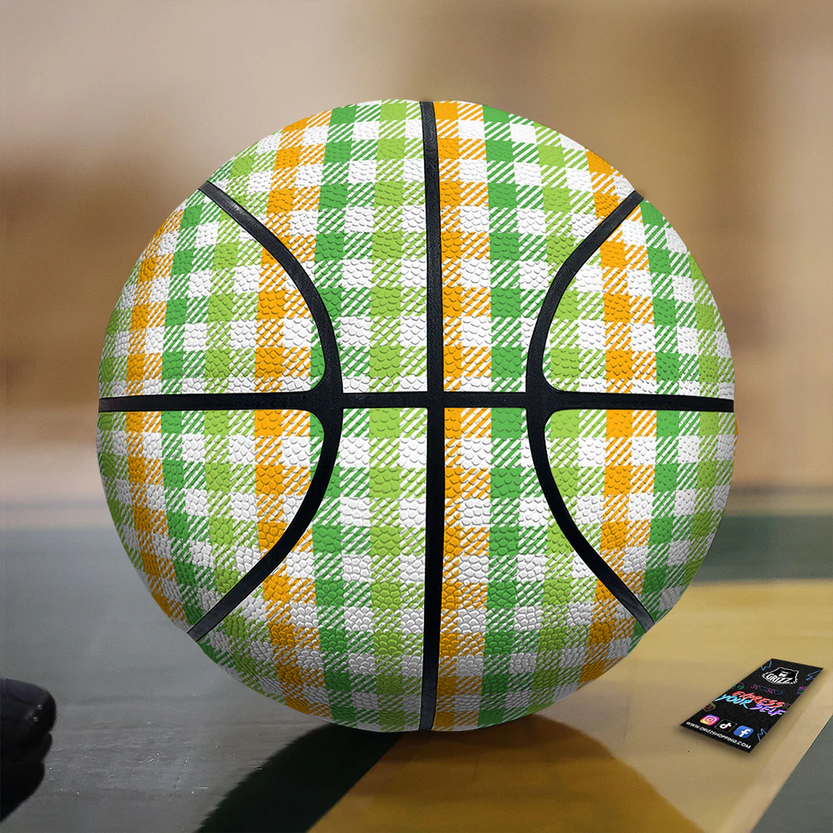 St. Patrick's Day Plaid Print Basketball