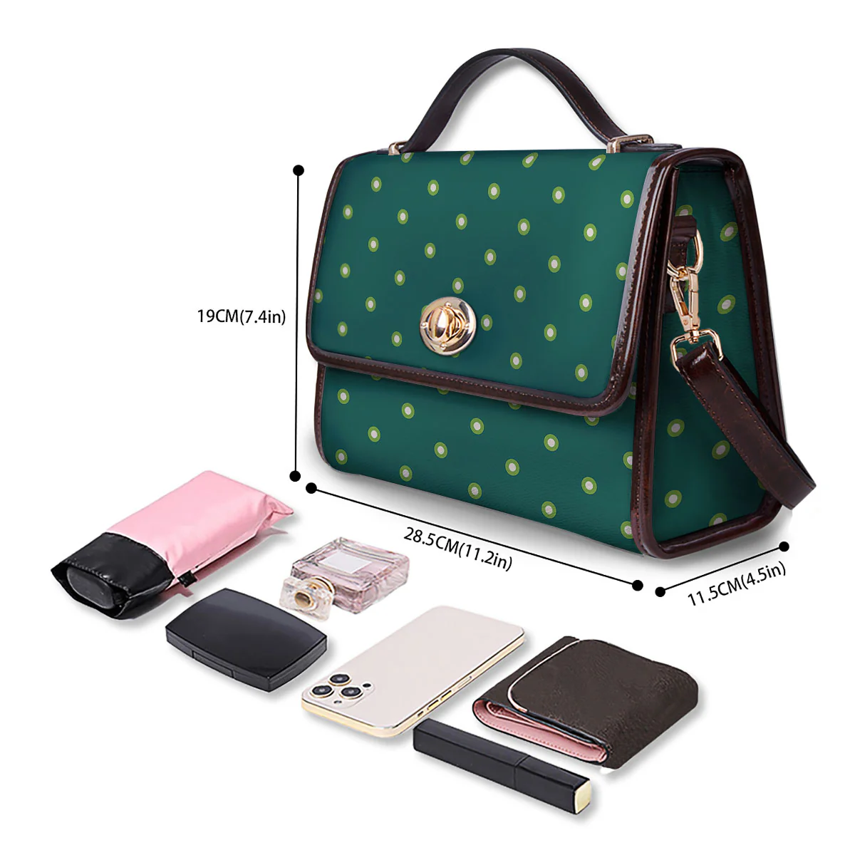St. Patrick's Day Polka Dot Irish Print Women's Satchel Bag - Image 4