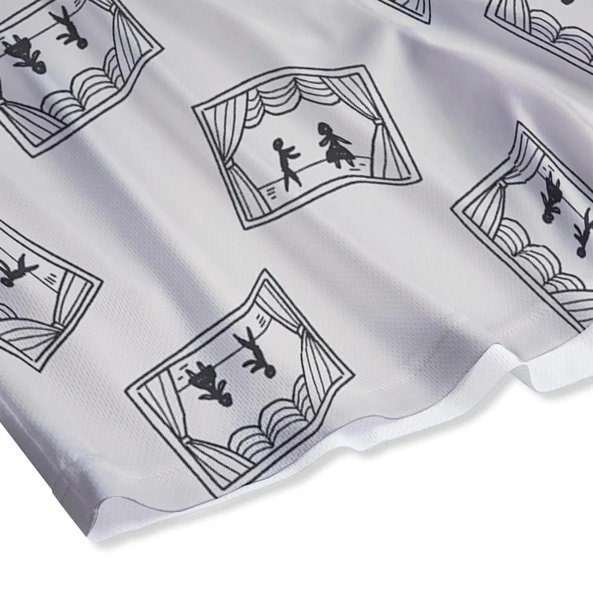 Stage Theater Print Pattern Mesh Shorts - Image 4
