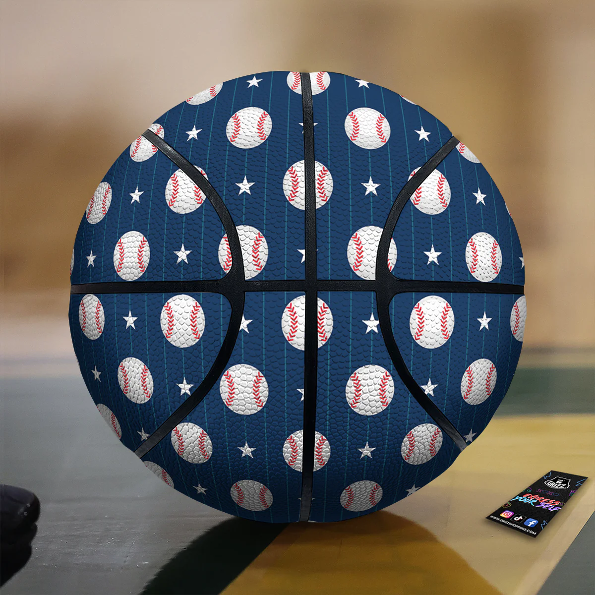 Star Baseballs Print Pattern Basketball