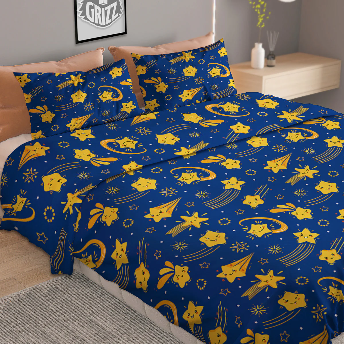 Star Cartoon Print Pattern Duvet Cover Bedding Set - Image 2