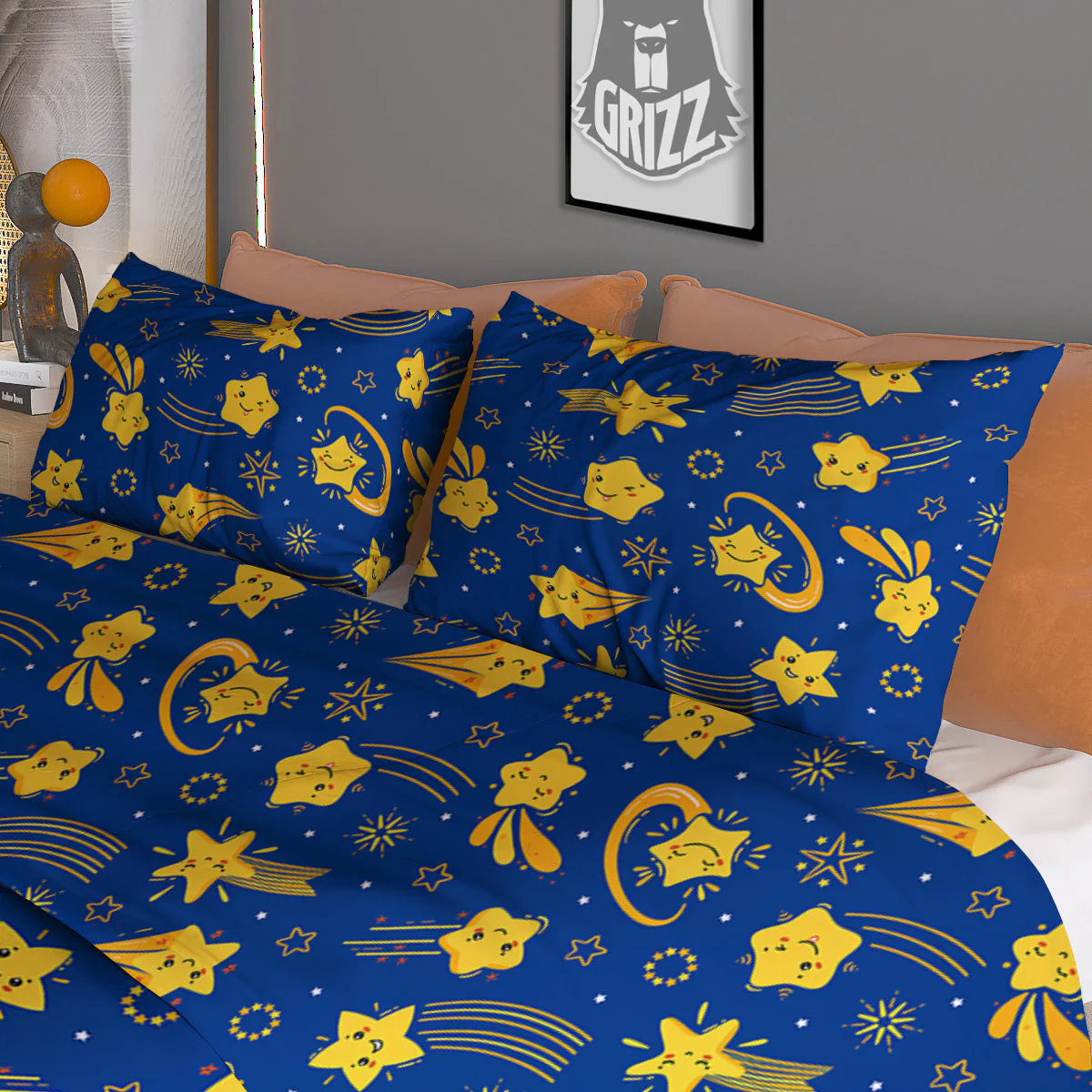 Star Cartoon Print Pattern Duvet Cover Bedding Set - Image 3