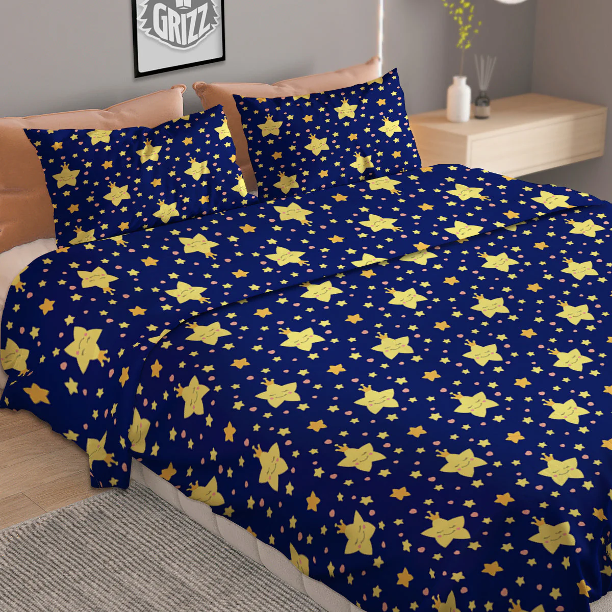 Star Cute Print Pattern Duvet Cover Bedding Set - Image 2