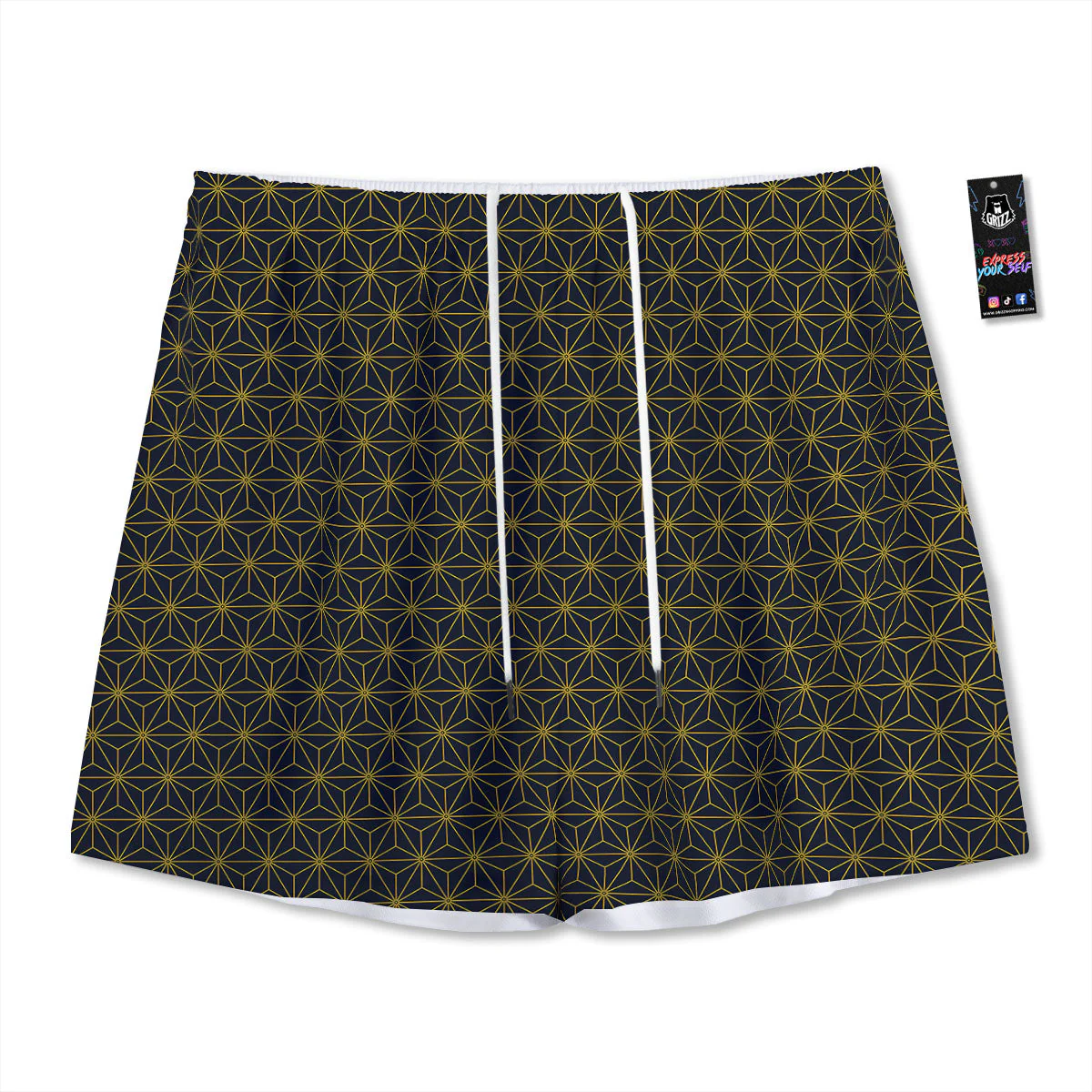Star Geometric Print Pattern Mesh Shorts