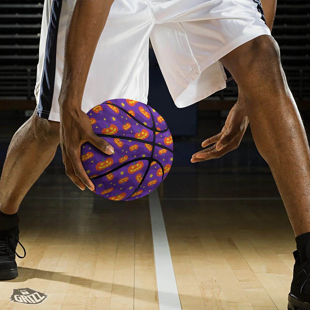 Star Halloween Print Pattern Basketball - Image 3