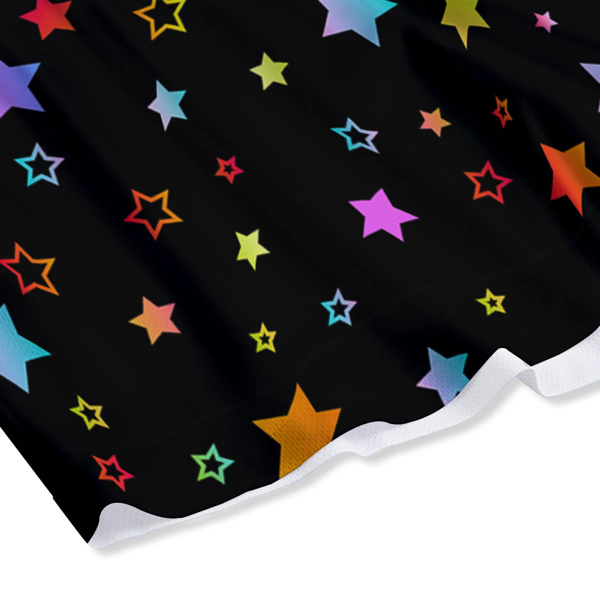Star Lights Print Pattern Mesh Shorts - Image 4