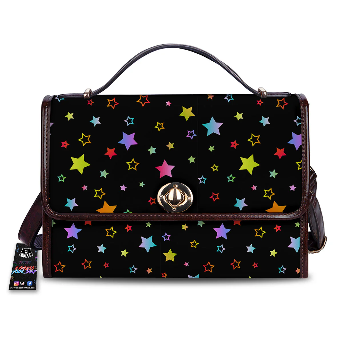 Star Lights Print Pattern Women's Satchel Bag
