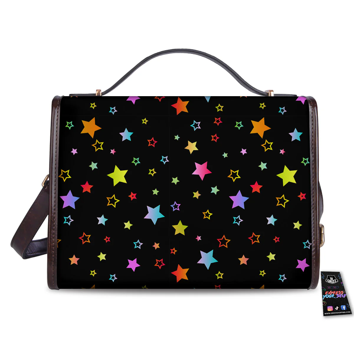 Star Lights Print Pattern Women's Satchel Bag - Image 2