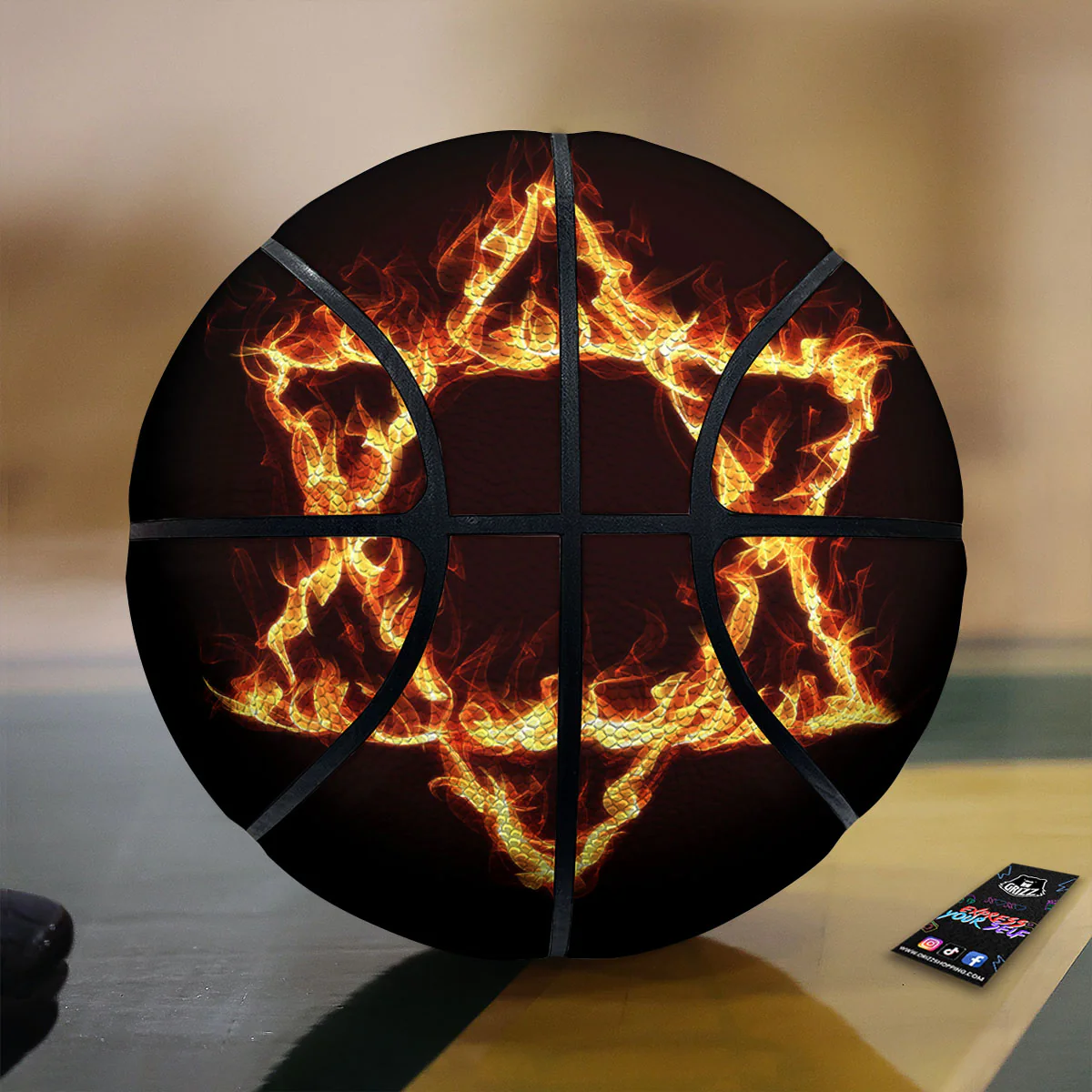 Star Of David Fiery Print Basketball