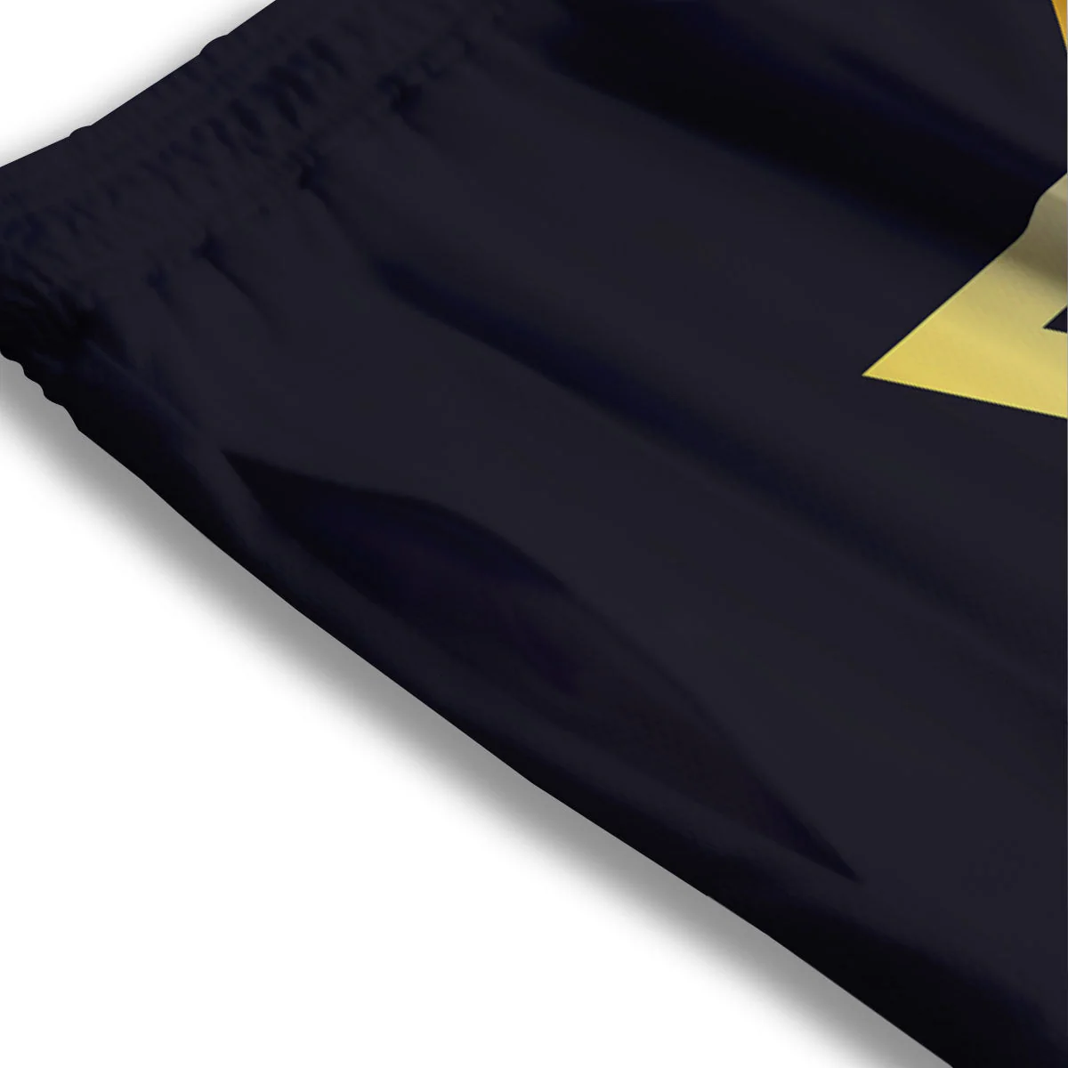 Star Of David Golden Print Mesh Shorts - Image 3