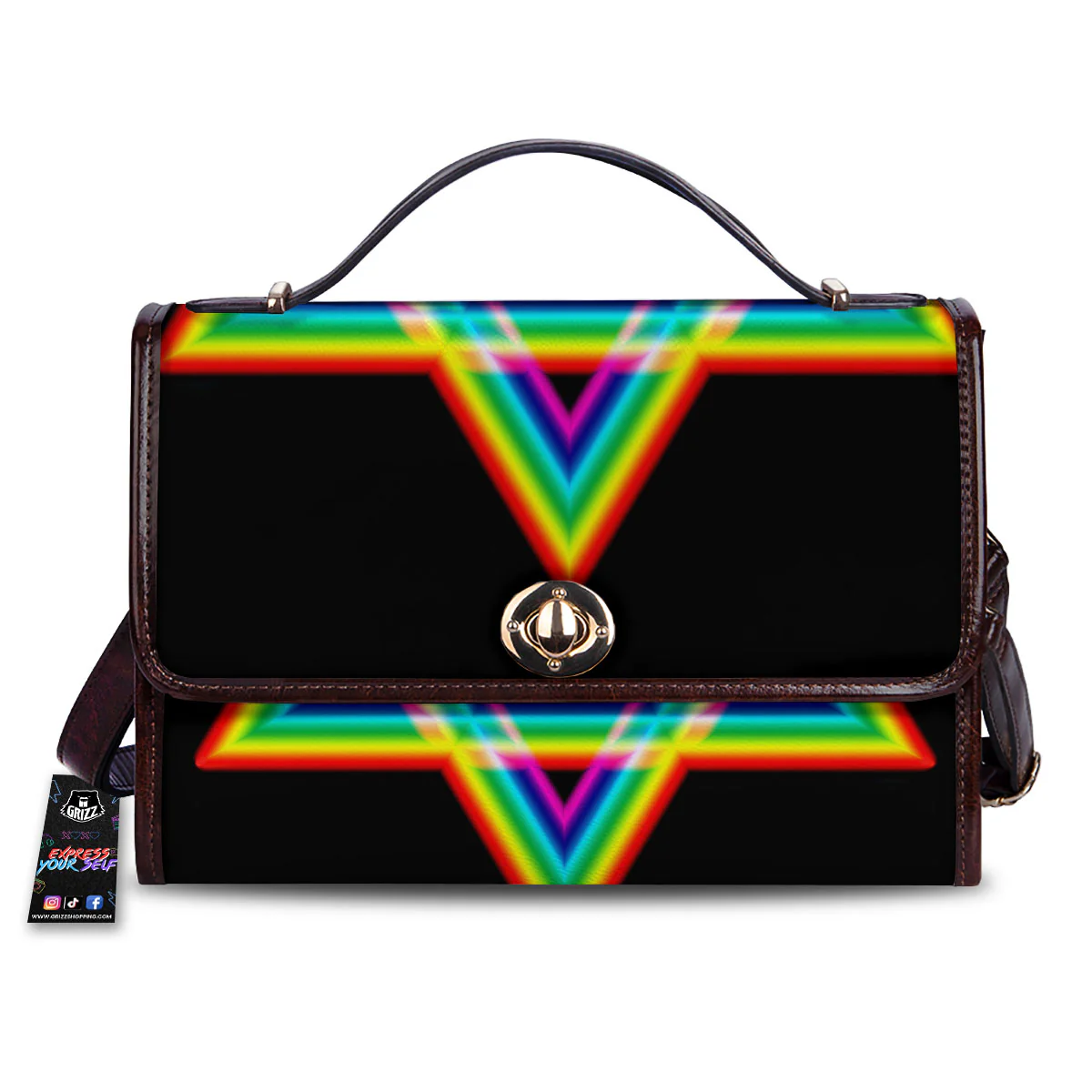 Star Of David Rainbow Print Women's Satchel Bag