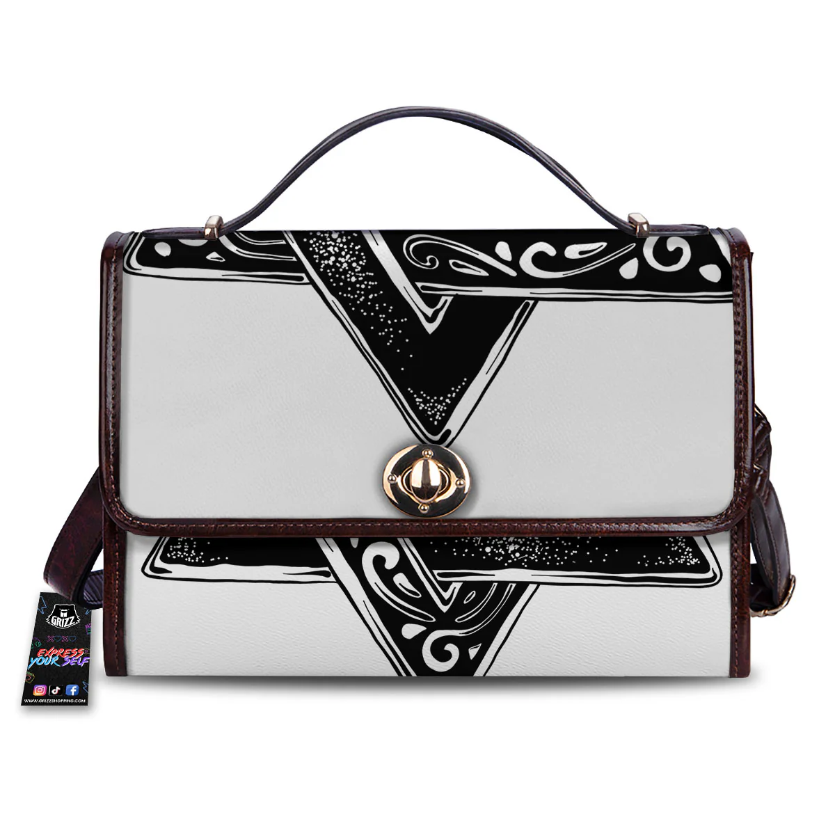 Star of David White And Black Print Women's Satchel Bag