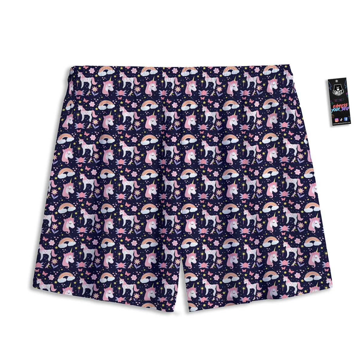 Star Unicorn Cute Night Print Pattern Mesh Shorts - Image 2