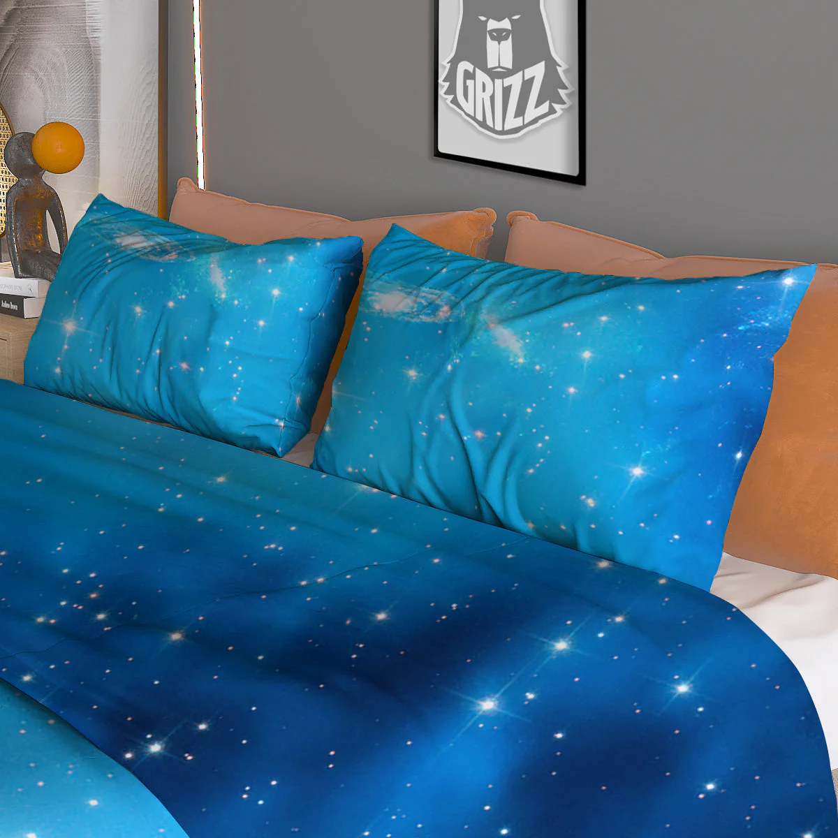 Starfield Galaxy Space Blue Cloud Print Duvet Cover Bedding Set - Image 3