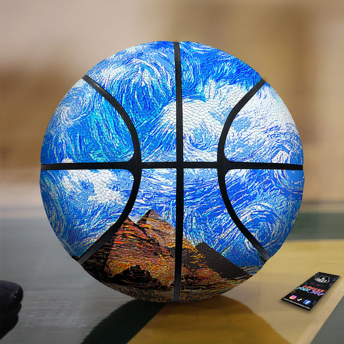 Starring Night Pyramids Print Basketball