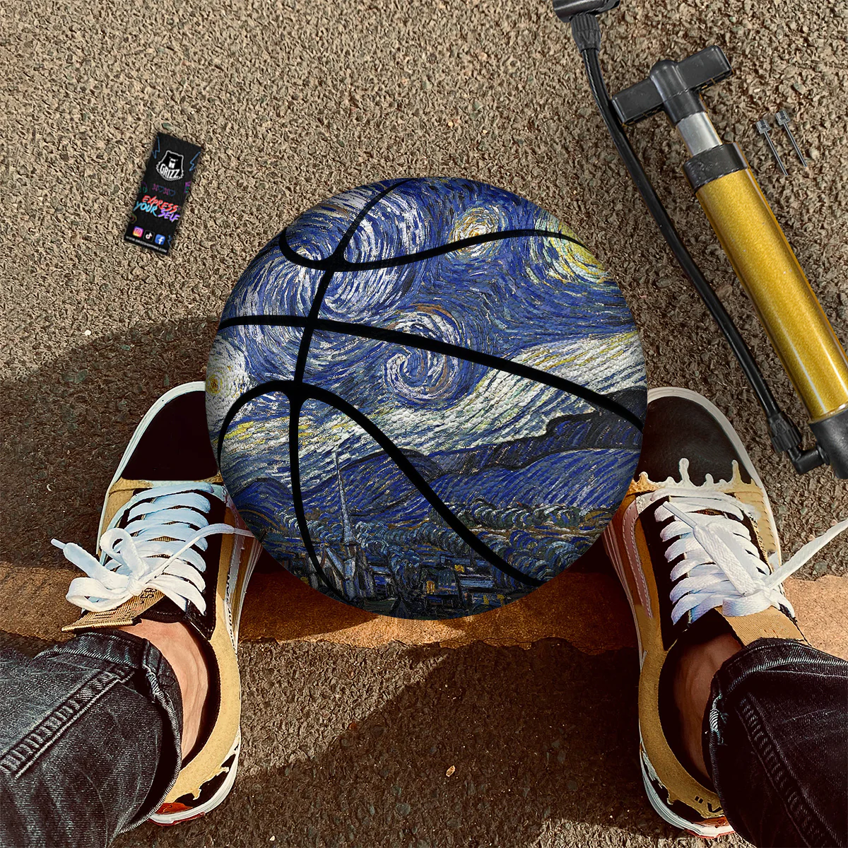 Starry Night Print Basketball - Image 3