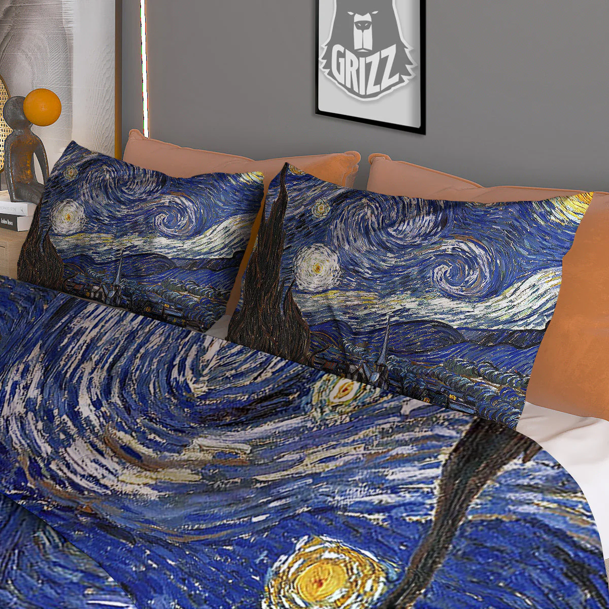 Starry Night Print Duvet Cover Bedding Set - Image 3
