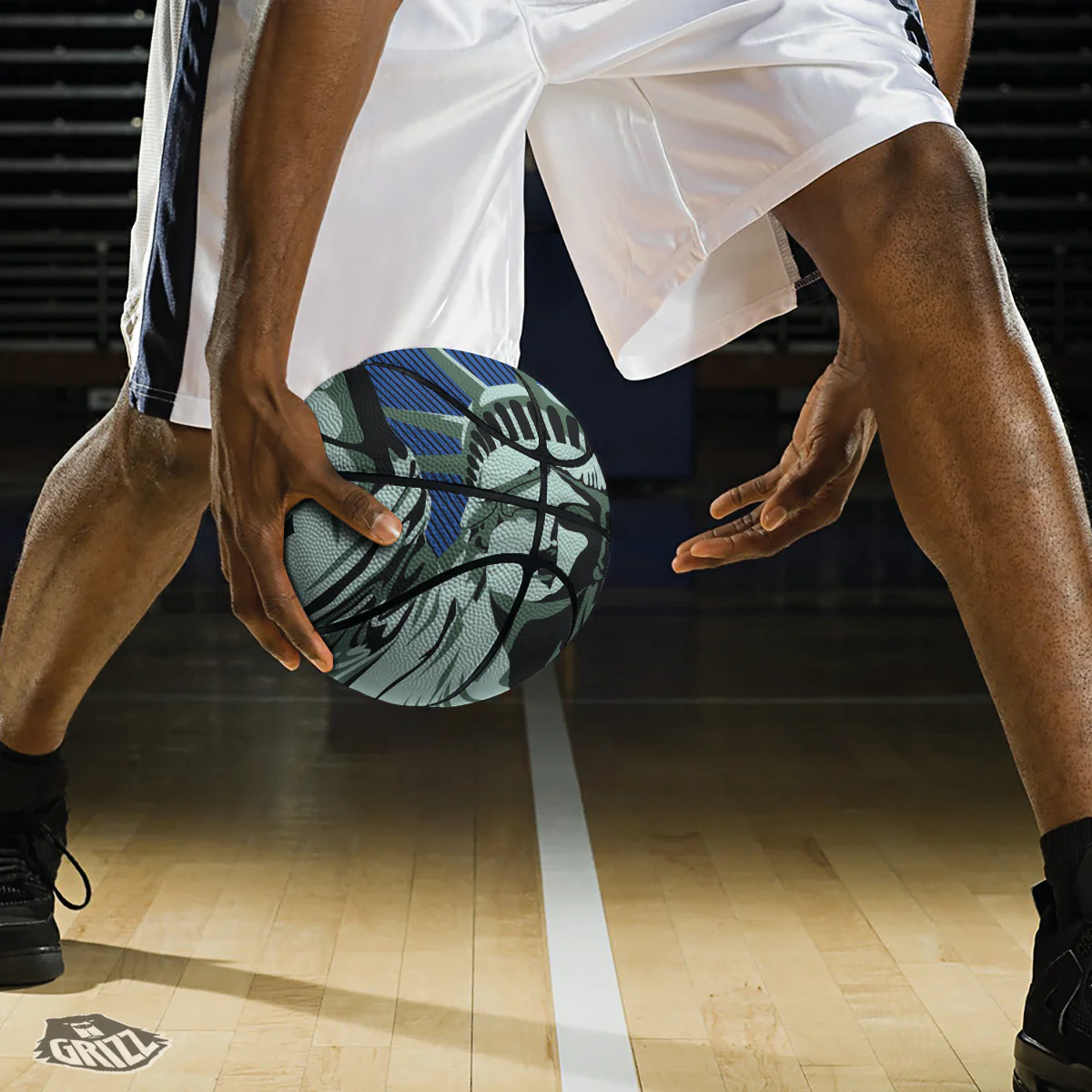 Statue Of Liberty American Print Basketball - Image 3