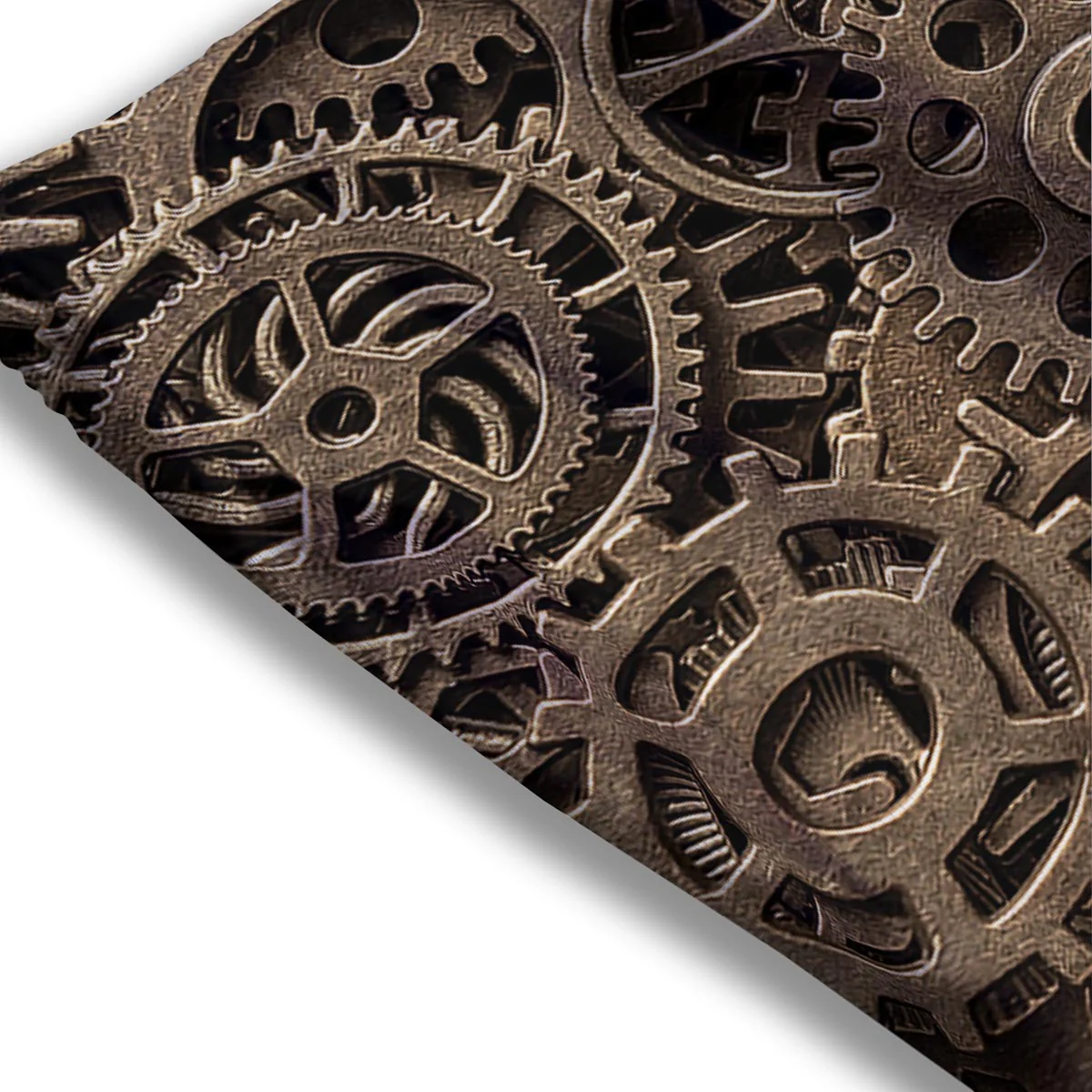 Steampunk Brass Gears And Cogs Print Mesh Shorts - Image 3