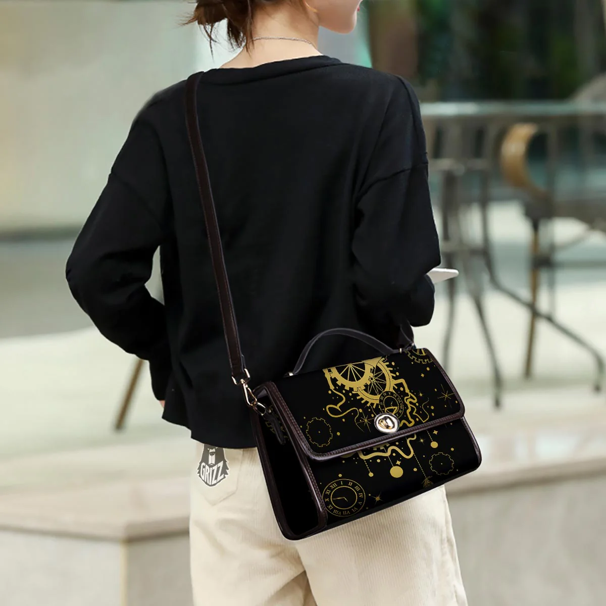 Steampunk Gears Metal Print Women's Satchel Bag - Image 3