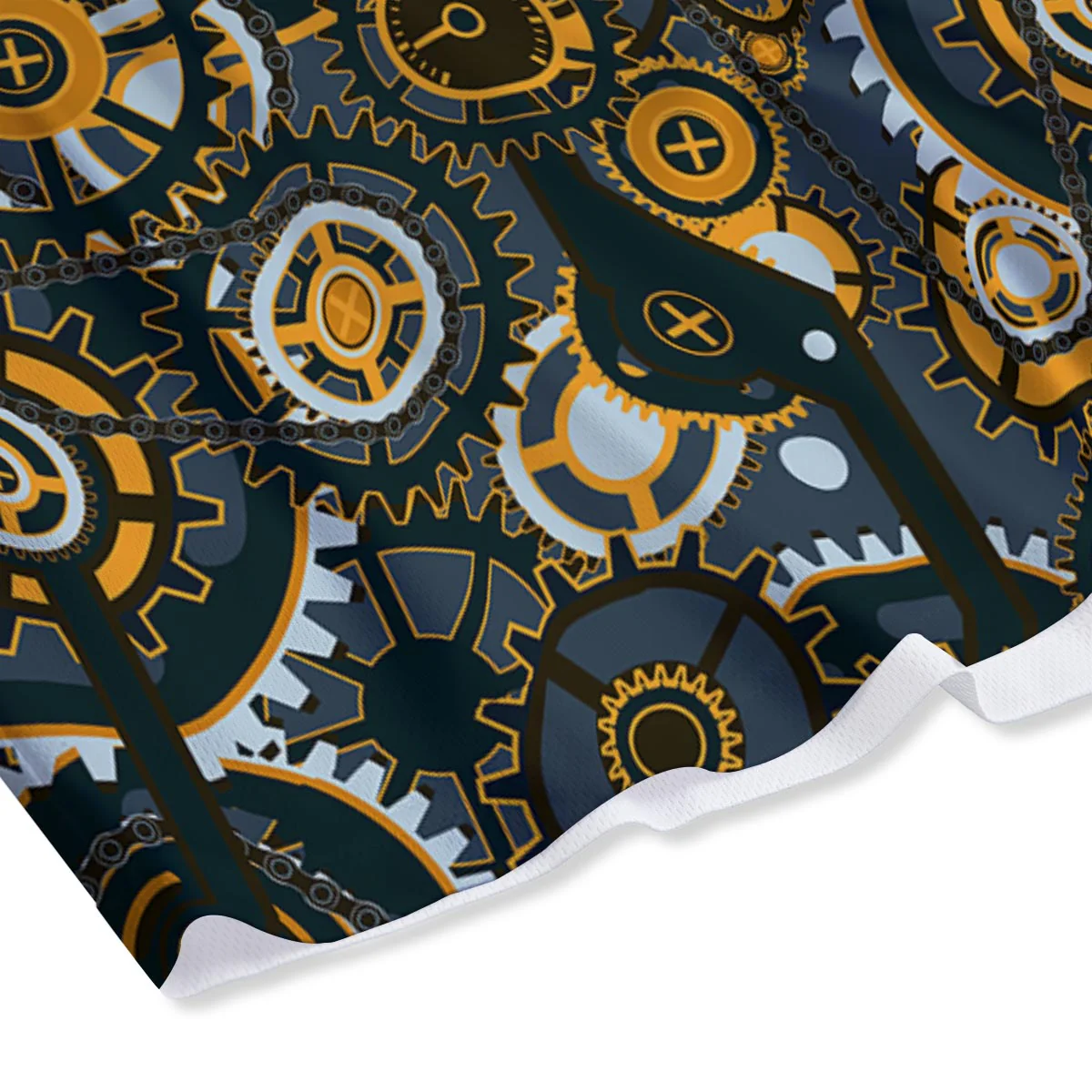 Steampunk Gears Print Pattern Mesh Shorts - Image 4