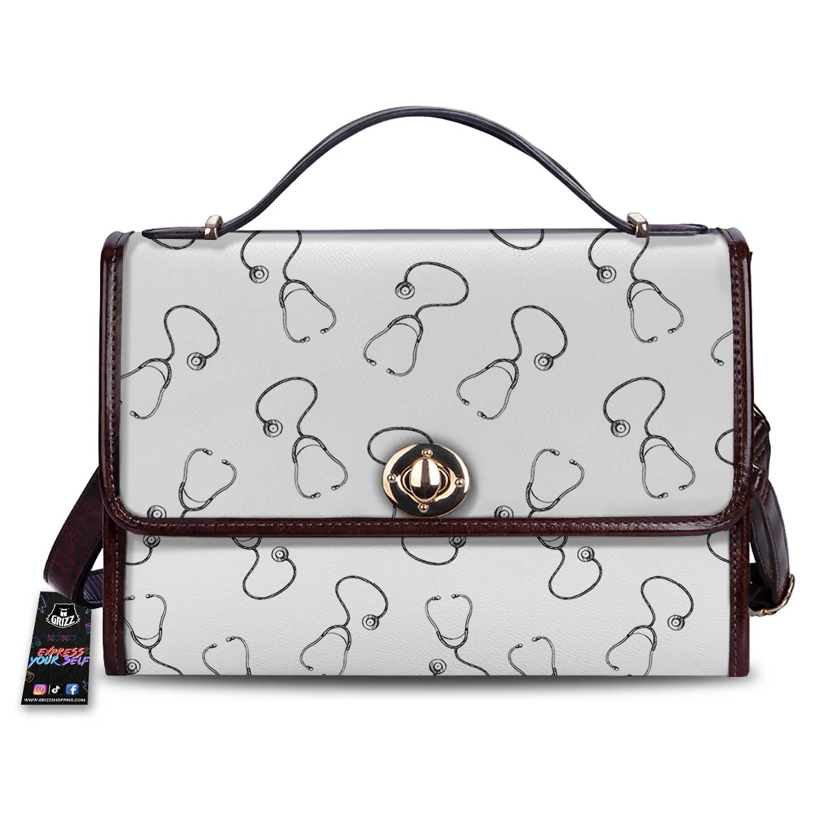 Stethoscope Sign Print Pattern Women's Satchel Bag