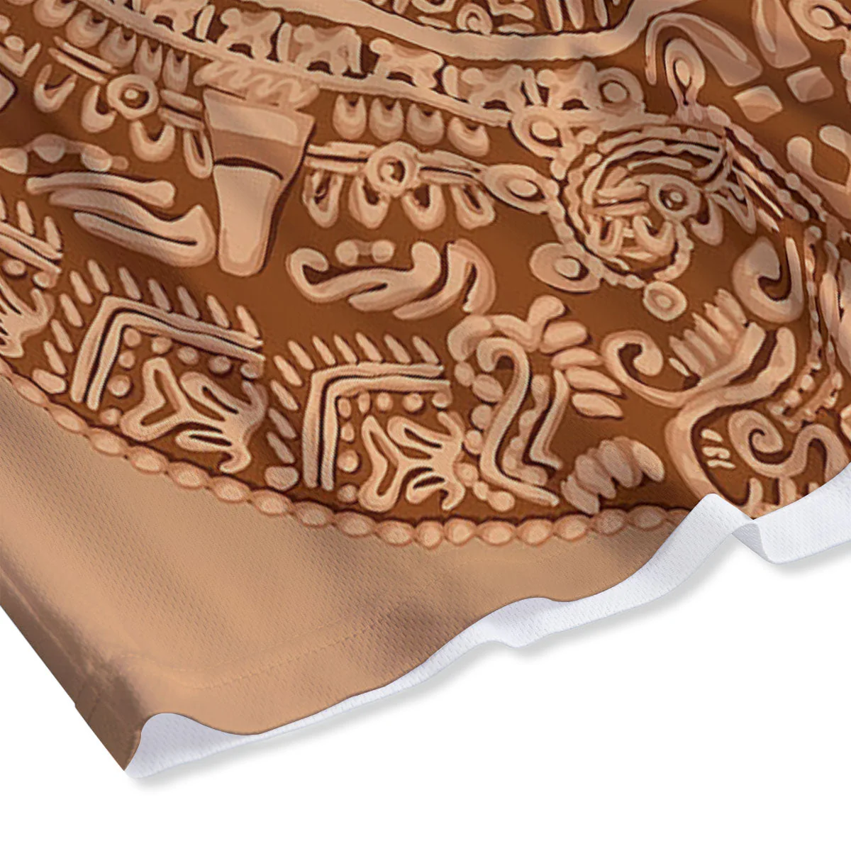 Stone Mayan Print Mesh Shorts - Image 4
