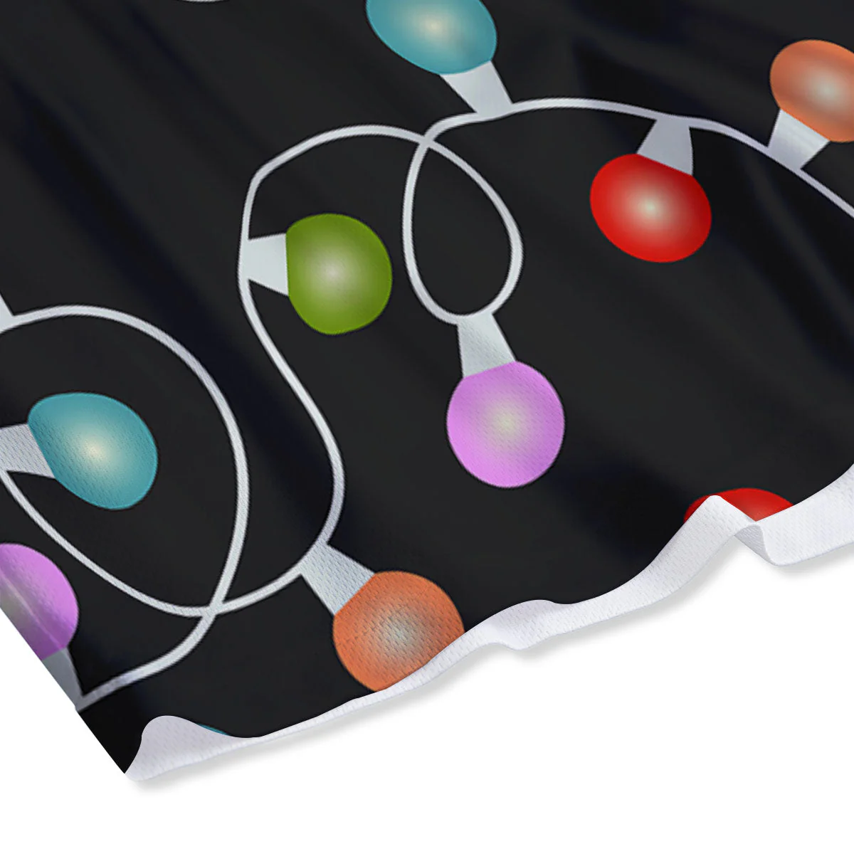 String Lights LED Christmas Print Mesh Shorts - Image 4