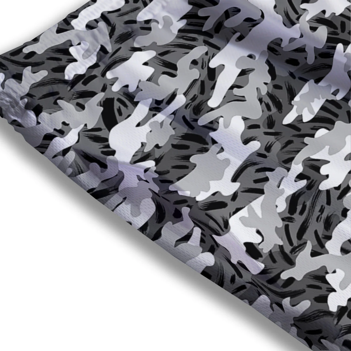Stripe Camo Winter Tiger Print Pattern Mesh Shorts - Image 3