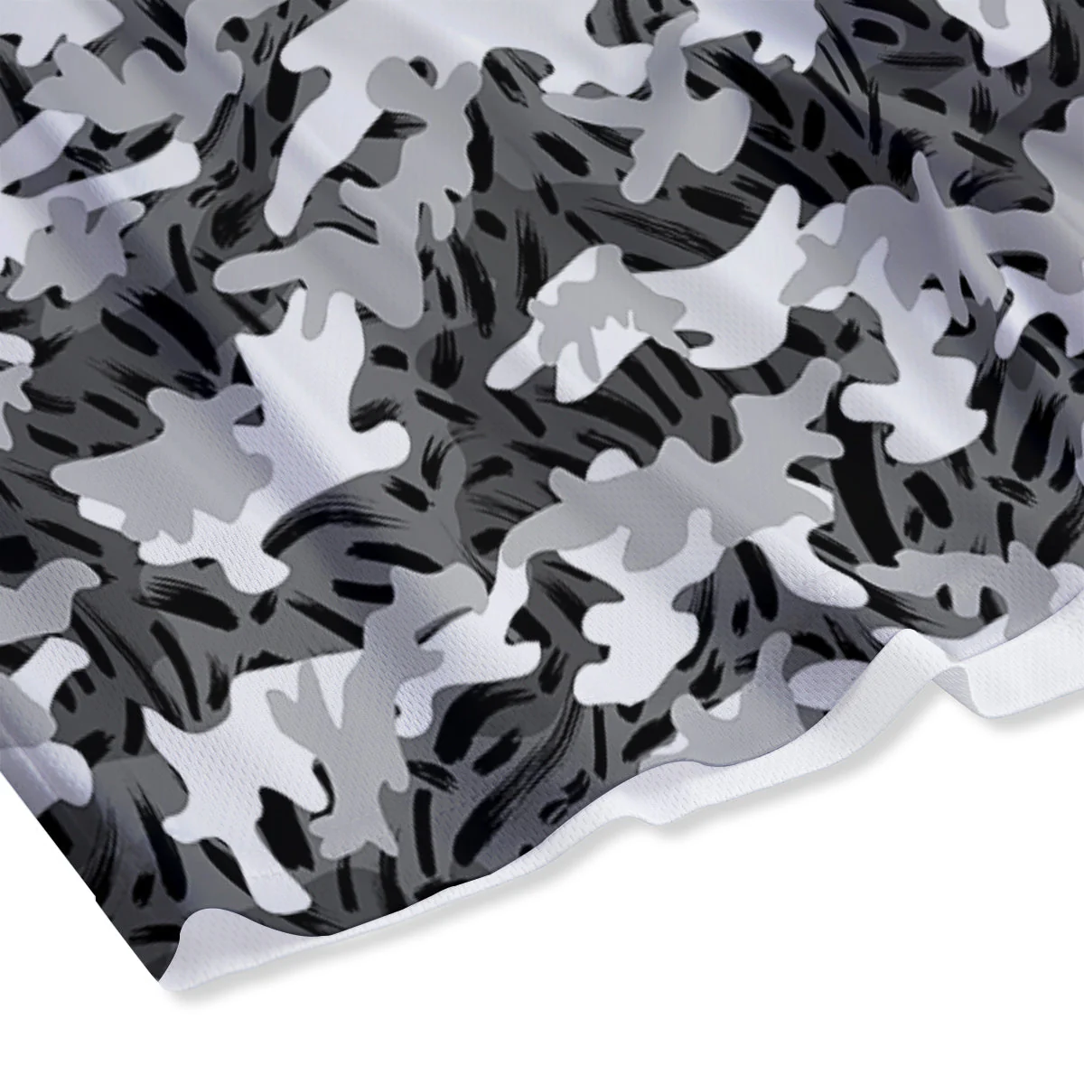 Stripe Camo Winter Tiger Print Pattern Mesh Shorts - Image 4