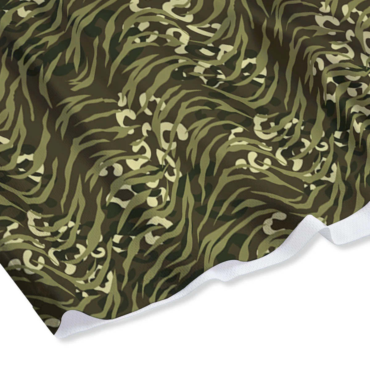 Stripe Camouflage Green Tiger Print Mesh Shorts - Image 4