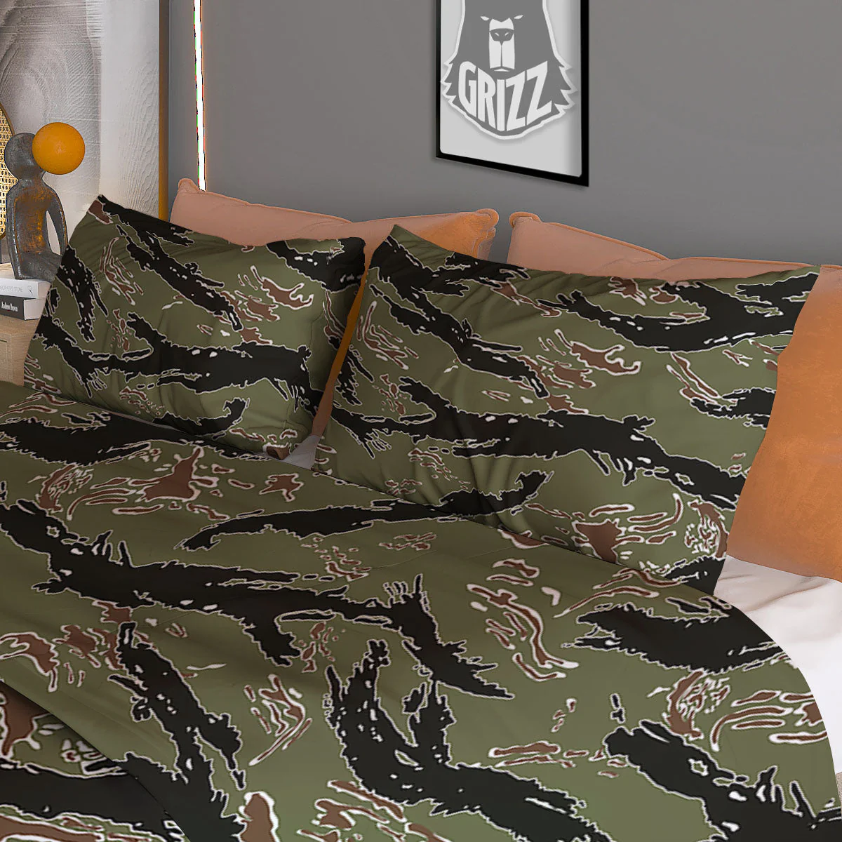 Stripe Camouflage Military Tiger Print Duvet Cover Bedding Set - Image 3