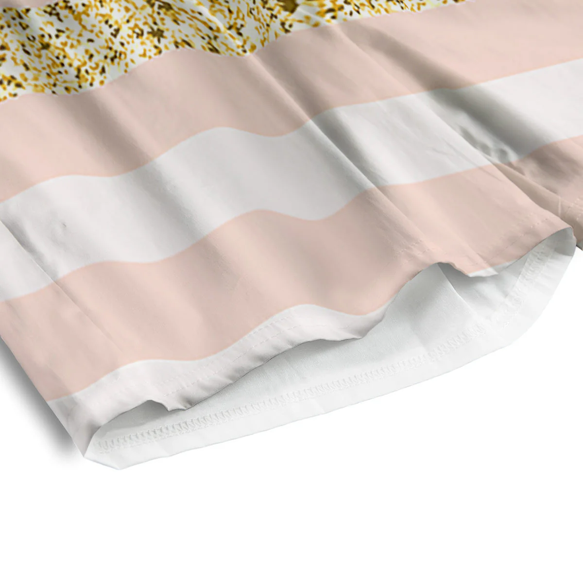 Stripe Glitter Gold Print Pattern Men's Athletic Shorts - Image 4