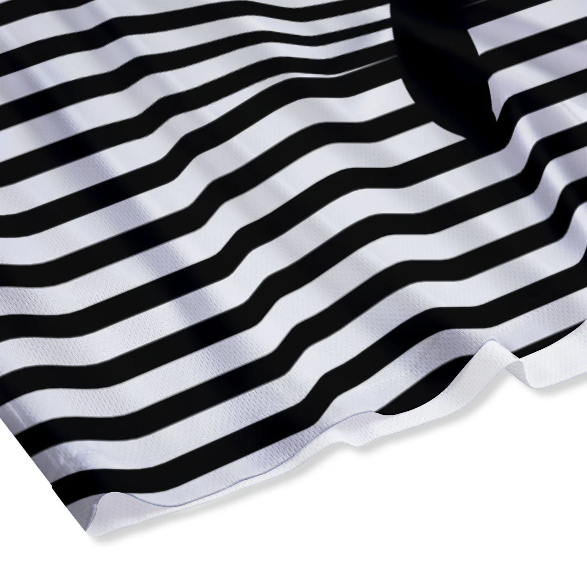Striped Black Cat Print Mesh Shorts - Image 4