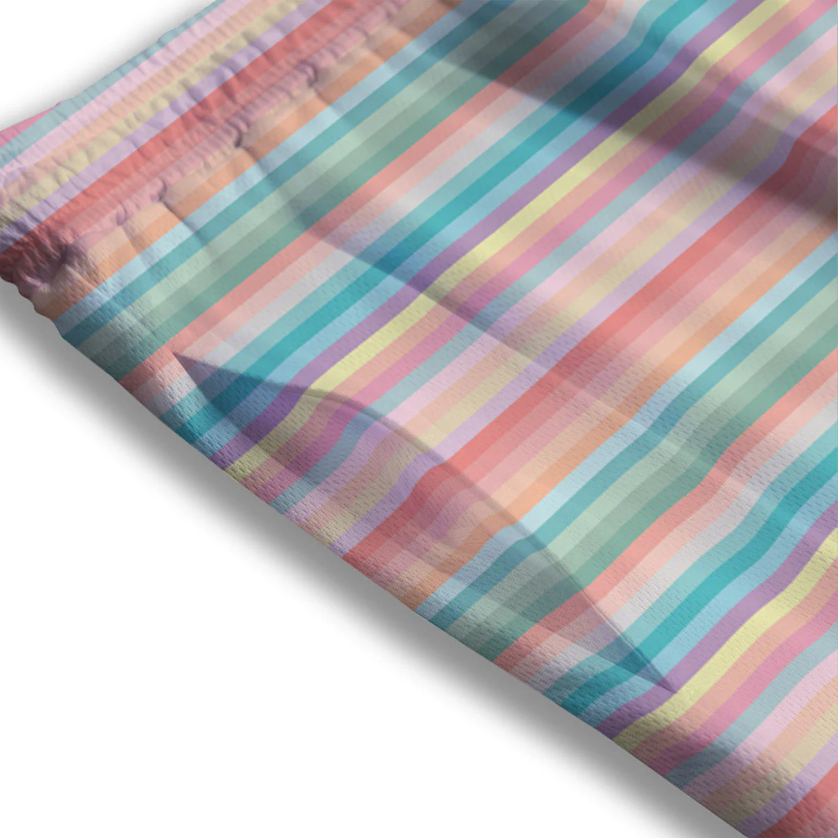 Striped Colorful Print Pattern Mesh Shorts - Image 3