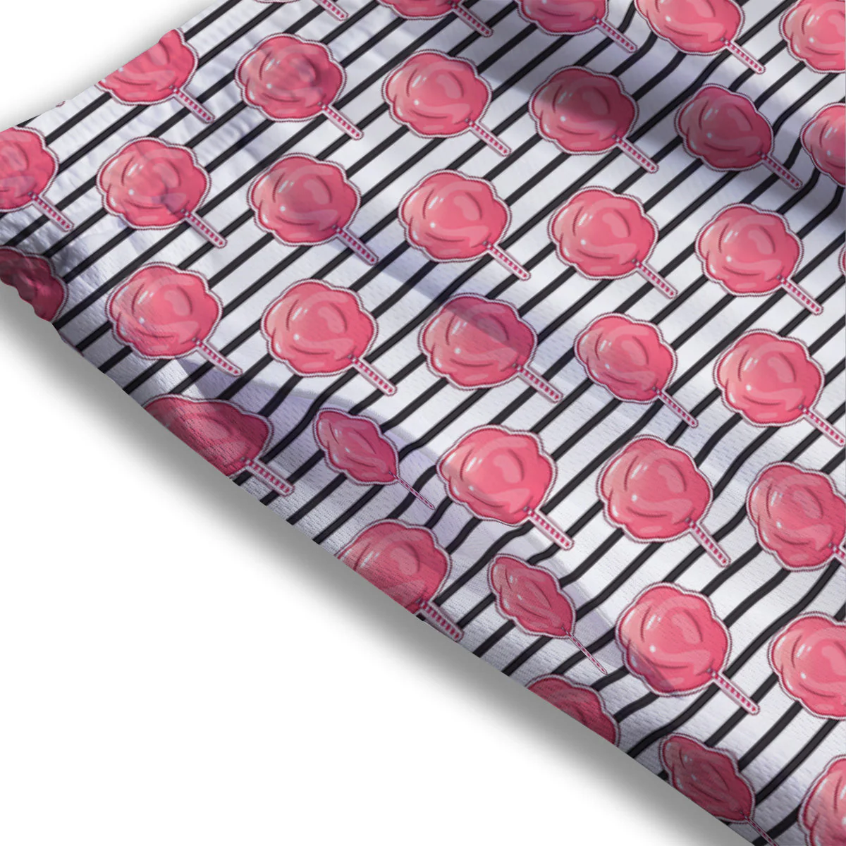 Striped Cotton Candy Print Pattern Mesh Shorts - Image 3