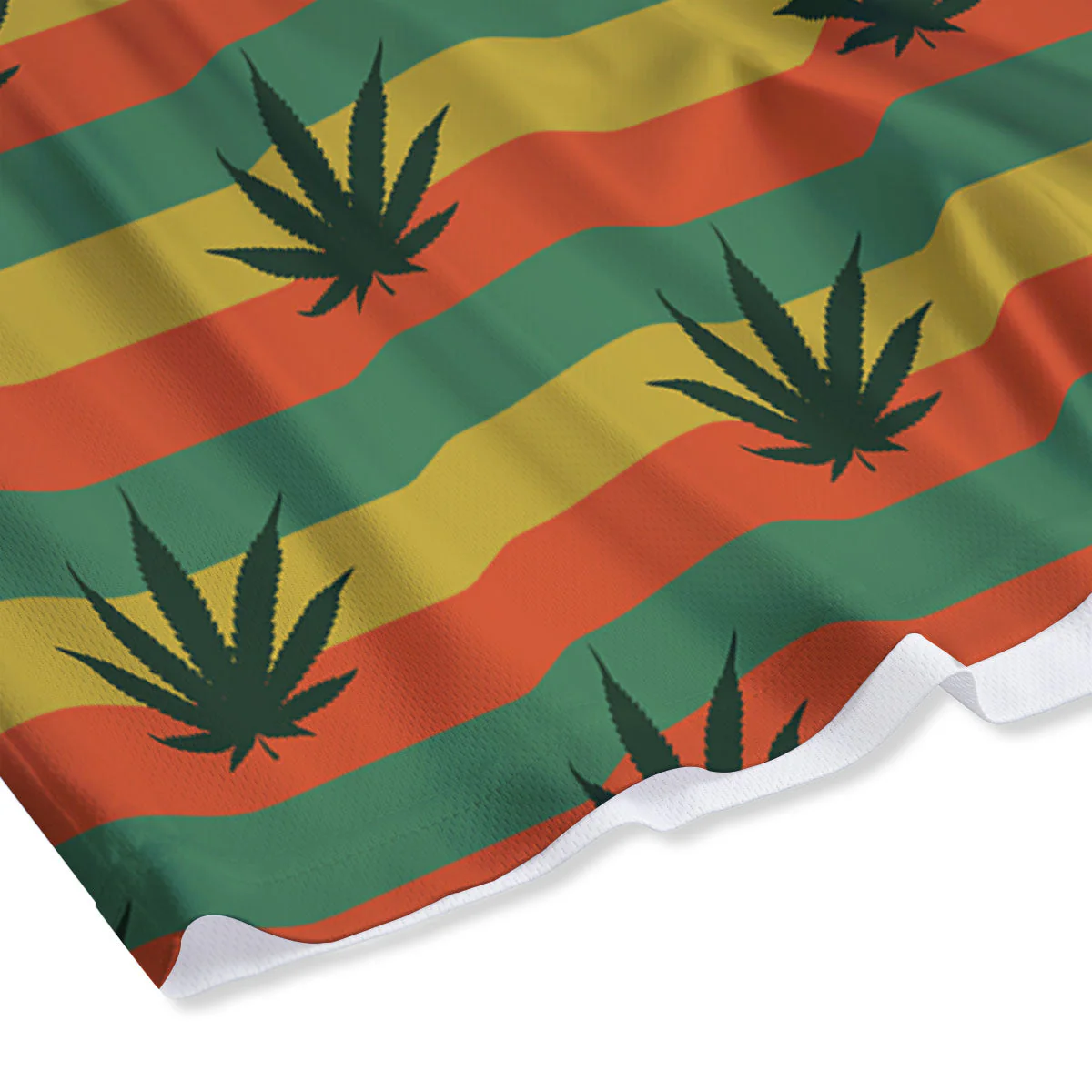 Striped Rasta Print Pattern Mesh Shorts - Image 4