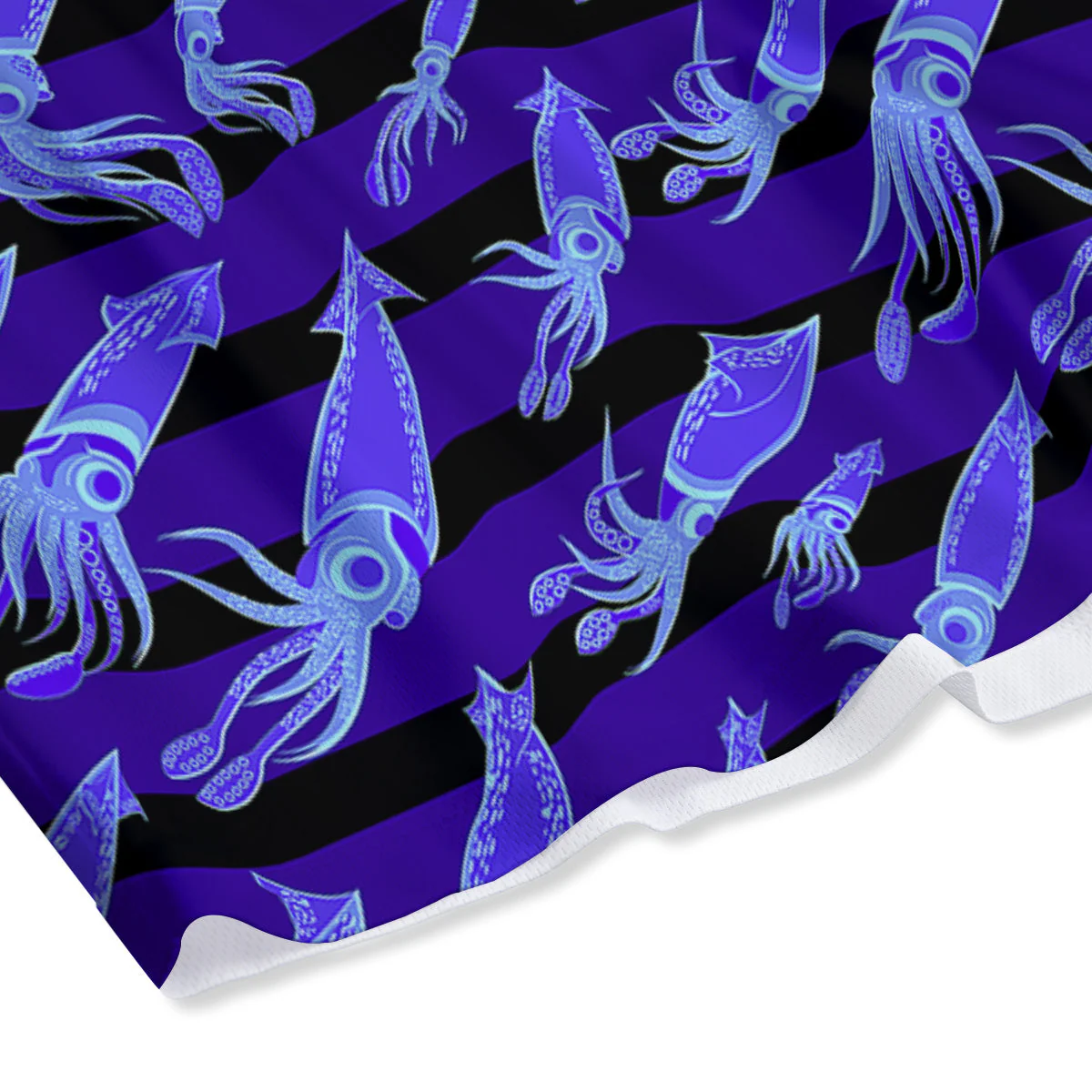 Striped Squid Print Pattern Mesh Shorts - Image 4