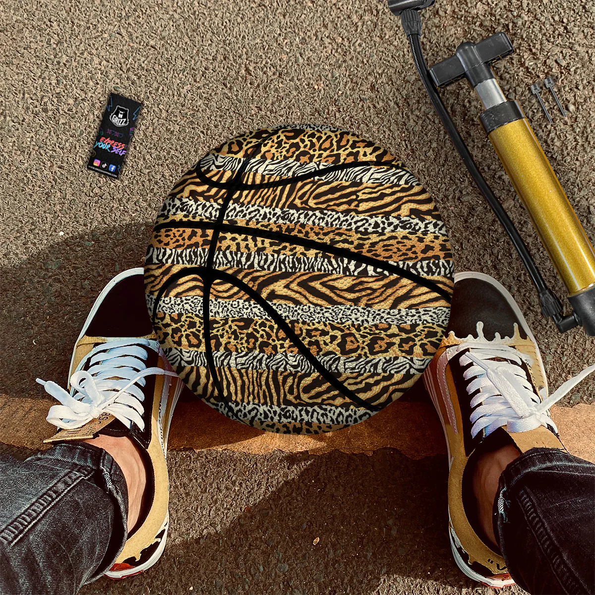 Striped Tiger Skins Print Pattern Basketball - Image 2