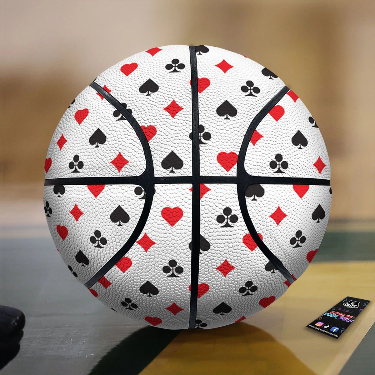 Suits Playing Card Print Pattern Basketball