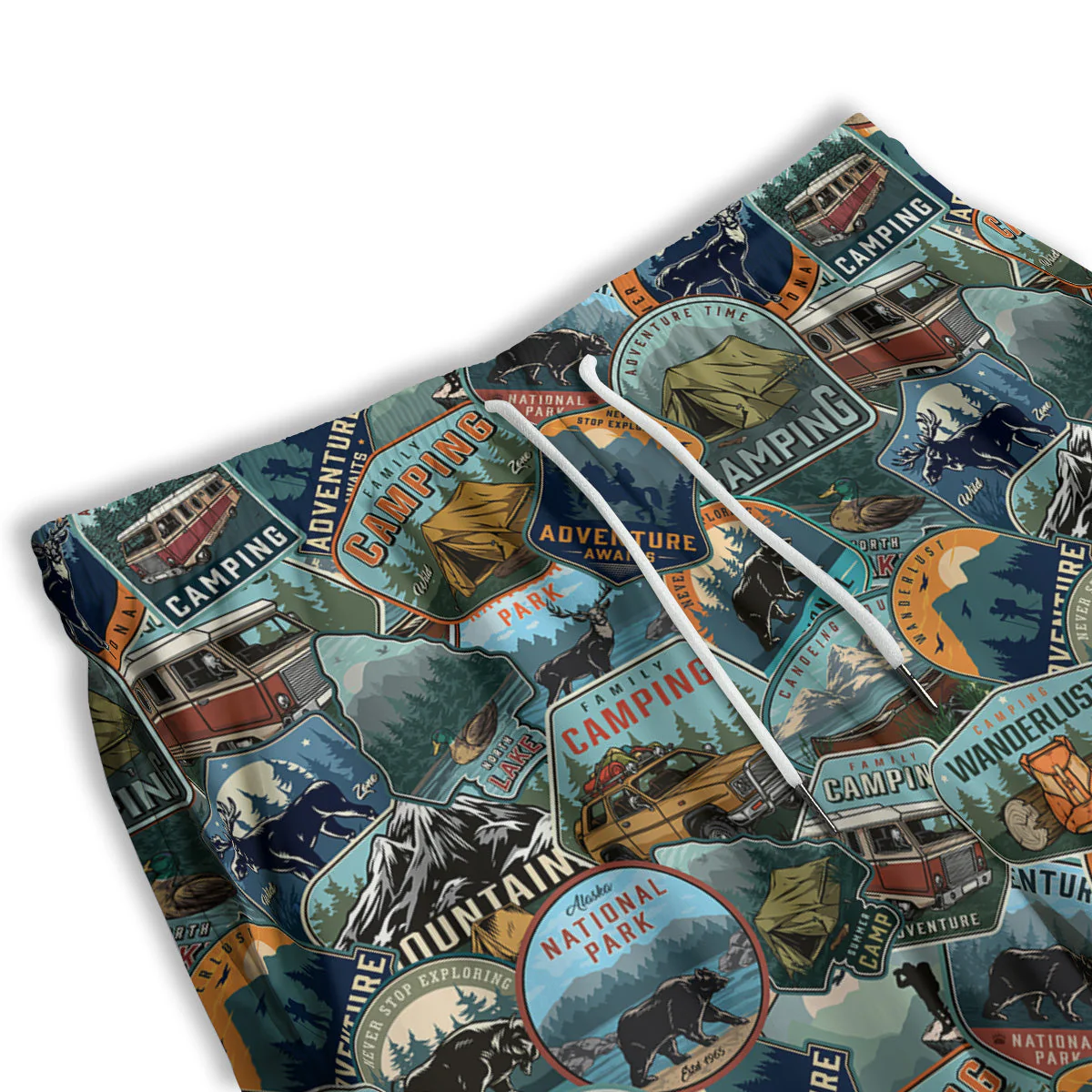 Summer Camping And National Park Print Pattern Men's Athletic Shorts - Image 3