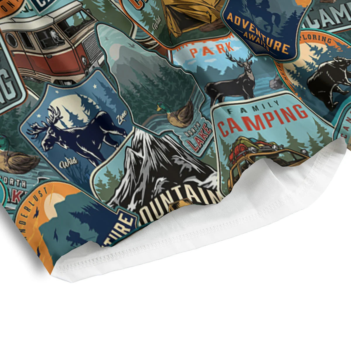 Summer Camping And National Park Print Pattern Men's Athletic Shorts - Image 4