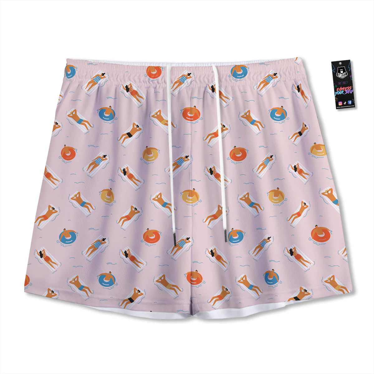 Summer Time Relixing Print Pattern Mesh Shorts
