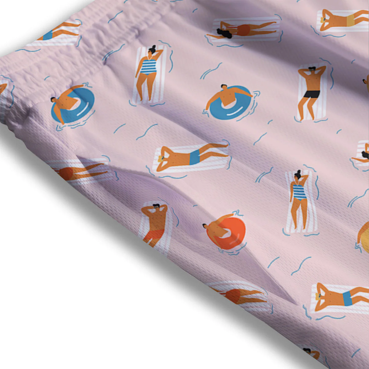 Summer Time Relixing Print Pattern Mesh Shorts - Image 3