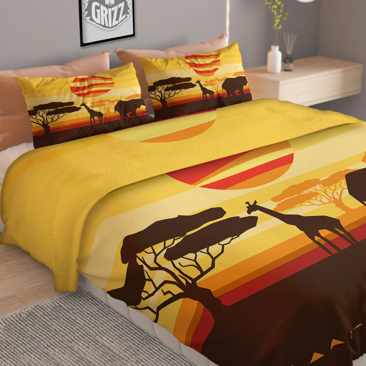 Sun African Print Duvet Cover Bedding Set - Image 2