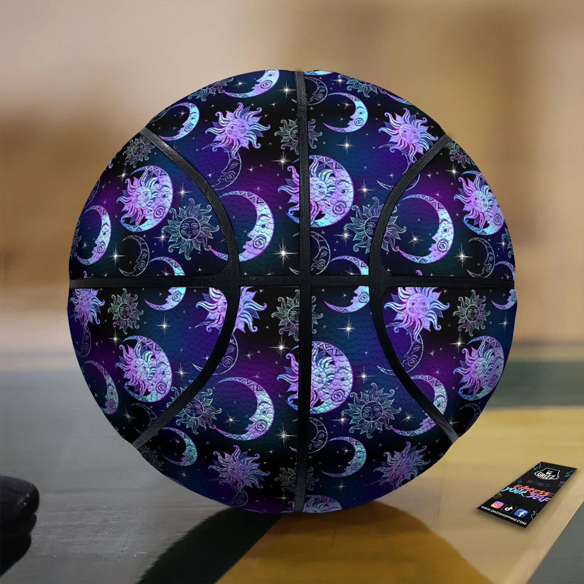 Sun And Moon Galaxy Celestial Print Basketball