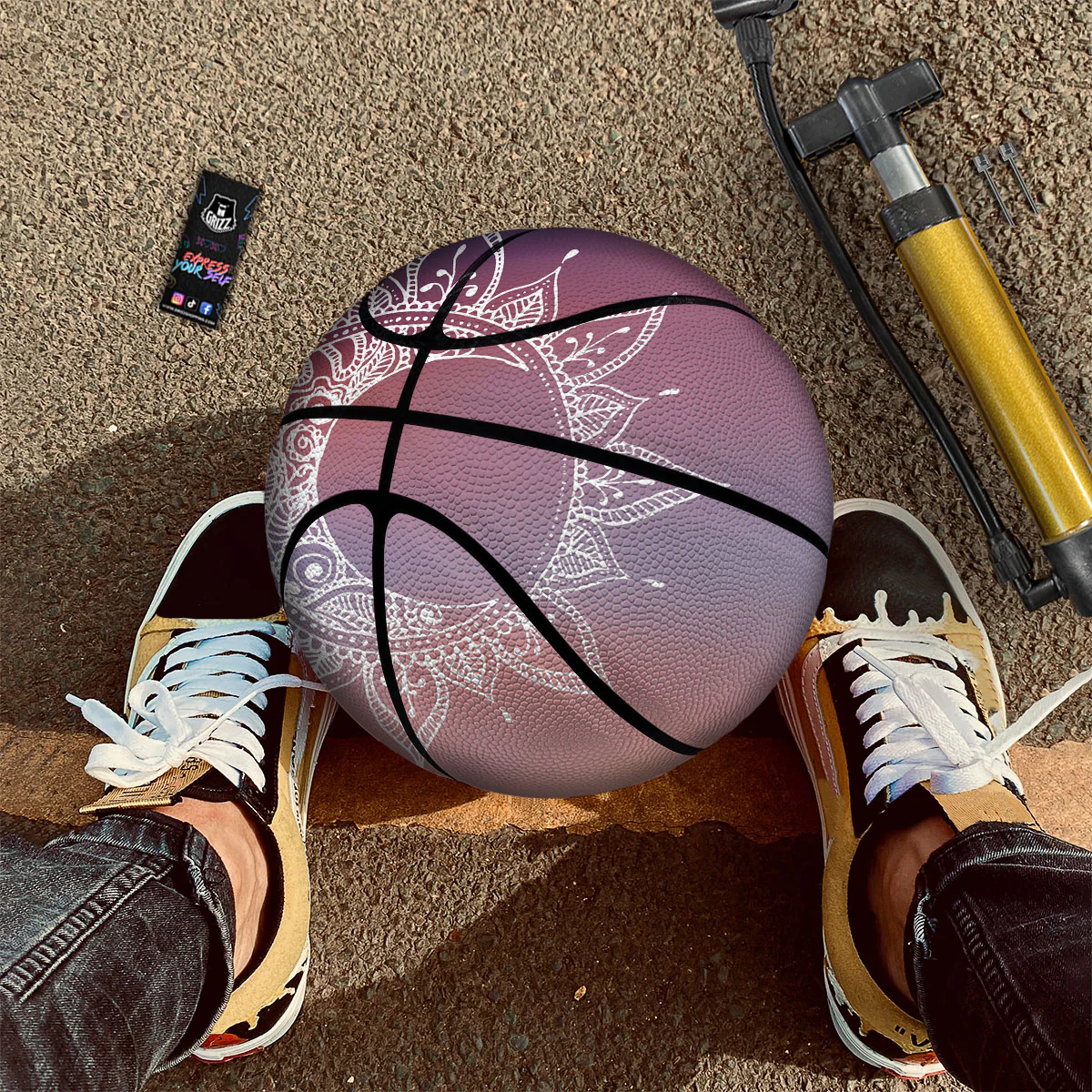 Sun Mandala Print Basketball - Image 2