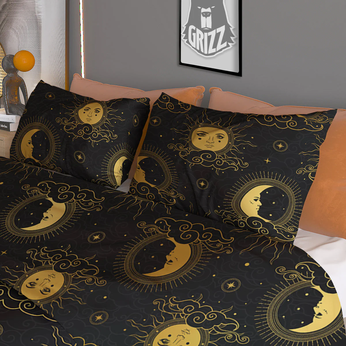 Sun Vintage Print Pattern Duvet Cover Bedding Set - Image 3