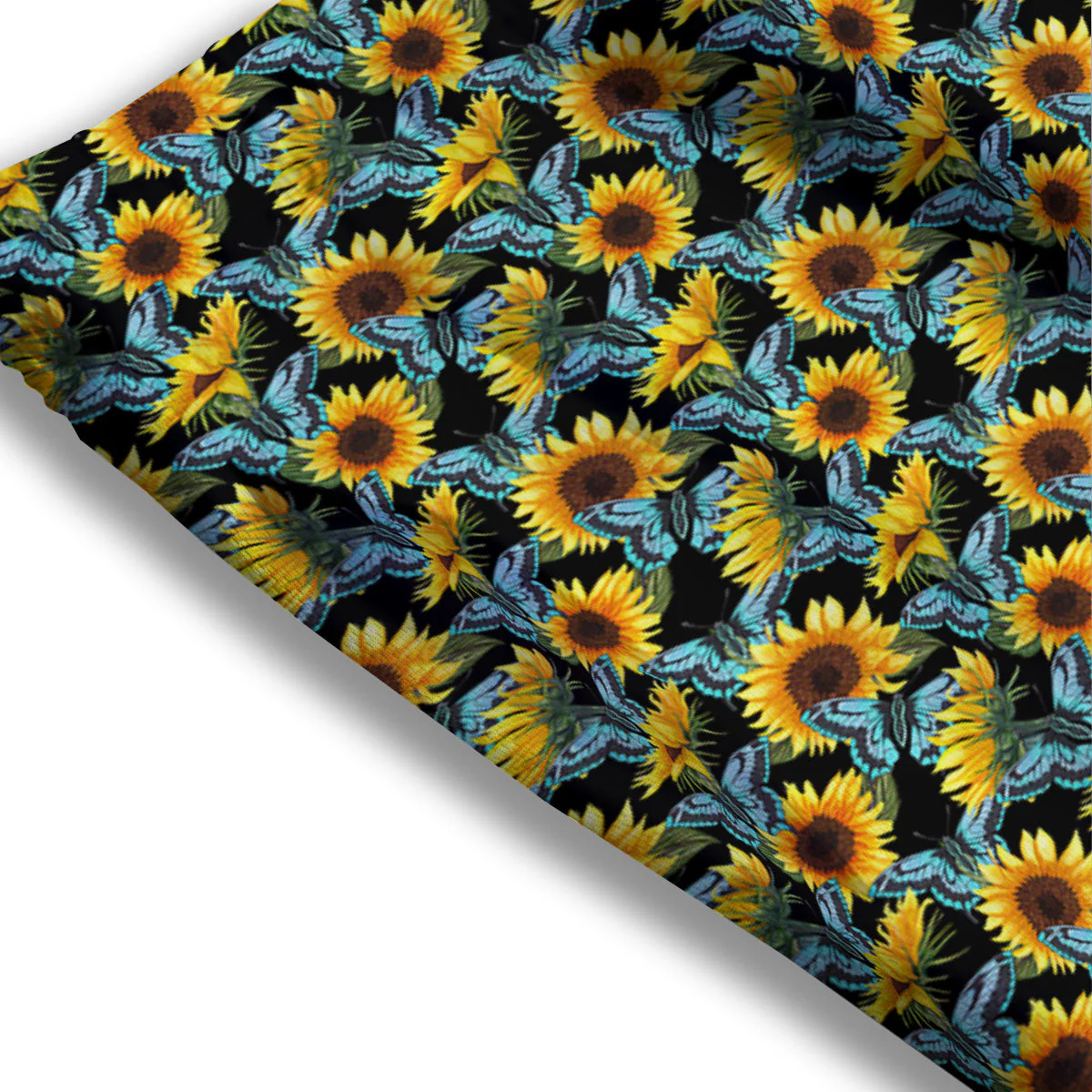 Sunflower Blue Butterfly Print Pattern Mesh Shorts - Image 3