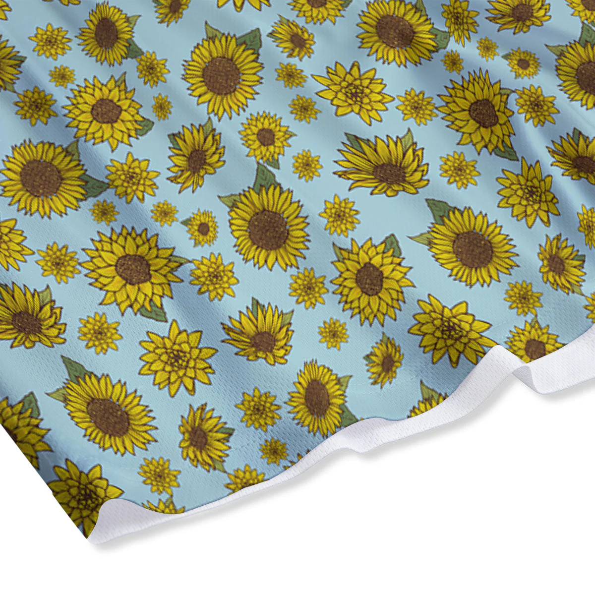 Sunflower Doodle Print Pattern Mesh Shorts - Image 4